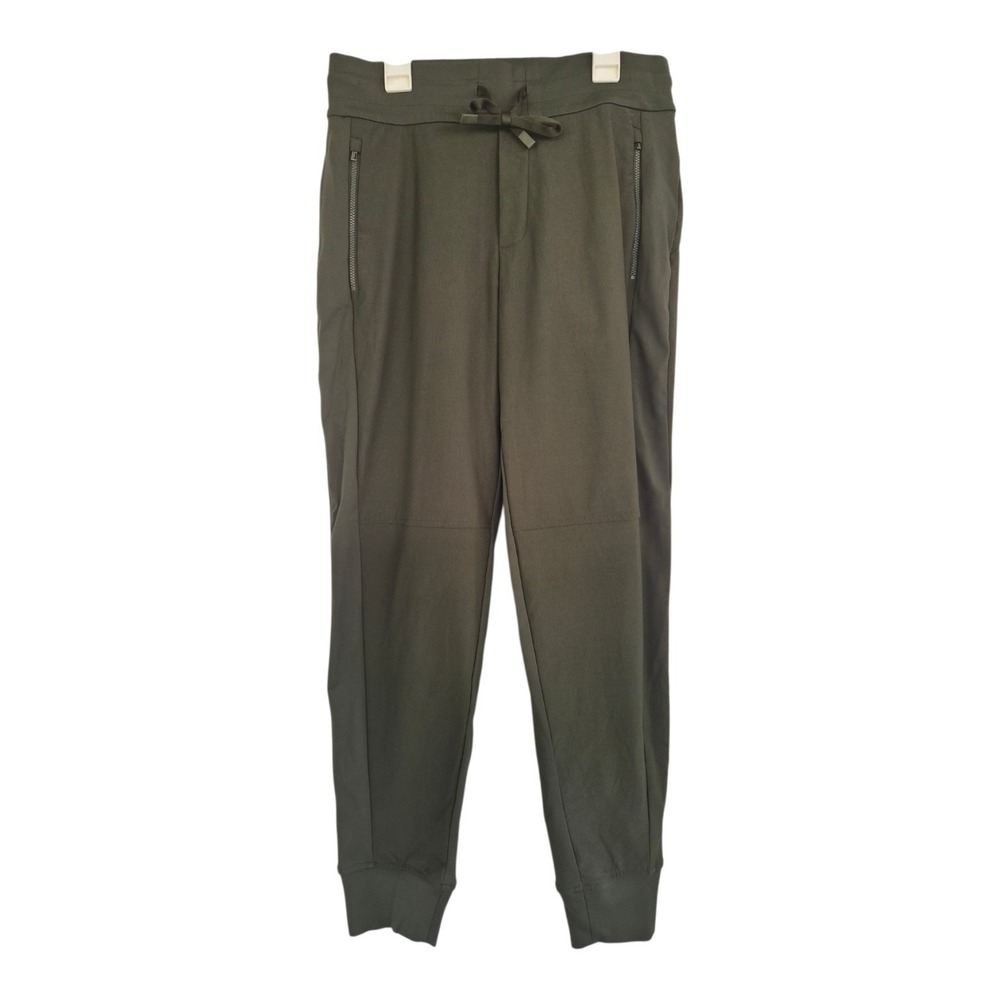Athleta Hilltop Jogger Women's Size 6 Olive Green Zip Pocket Travel Pants